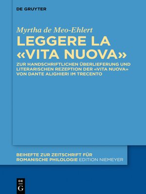 cover image of Leggere la «Vita Nuova»